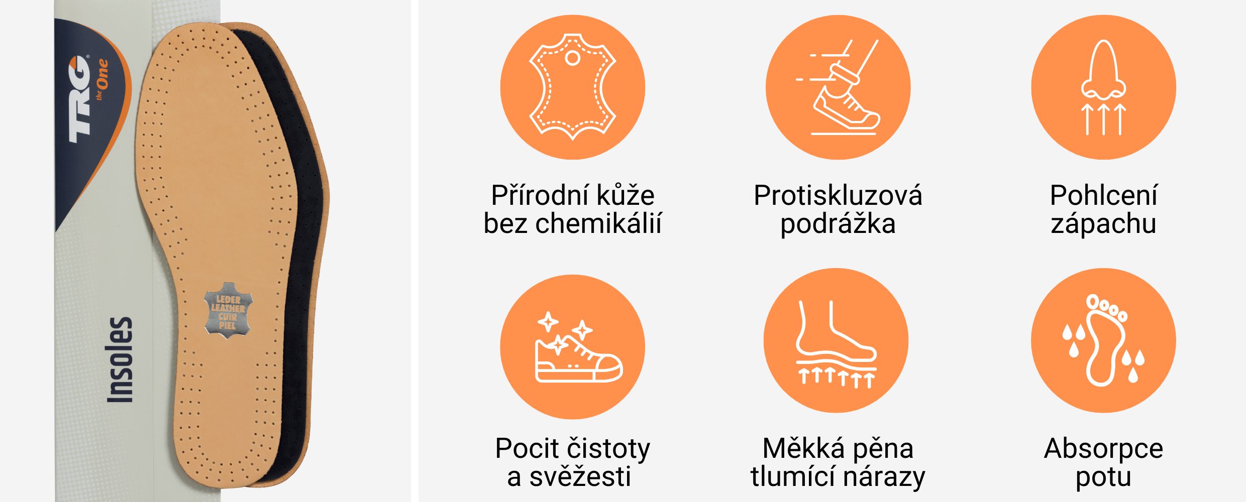 Kvalitní kožené vložky do bot Active Leather TRG the one vlastnosti